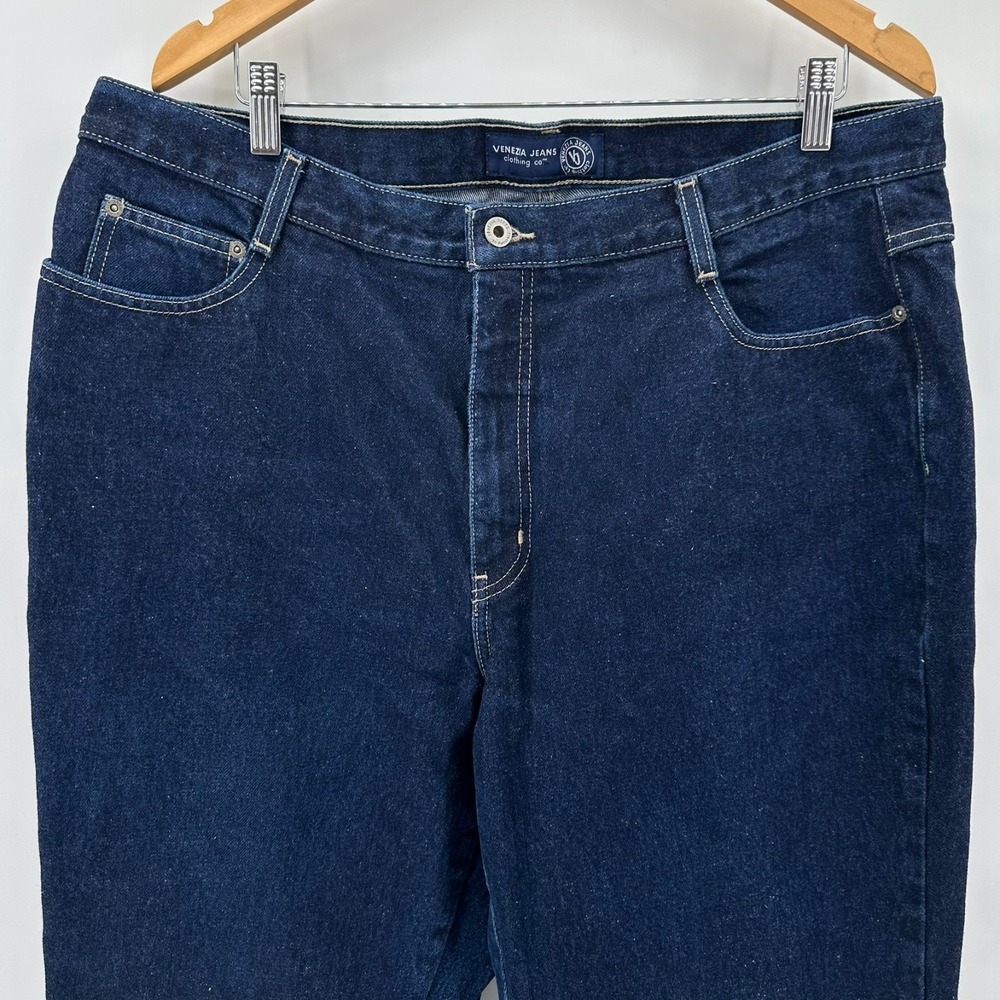 Venezia Jeans Co. Straight Jeans Womens 20 Blue Denim Dark Wash Classic Pockets